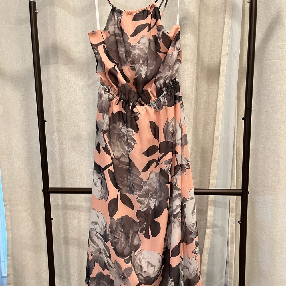 UTTAM BOUTIQUE London New floral pink halter dress size size 10